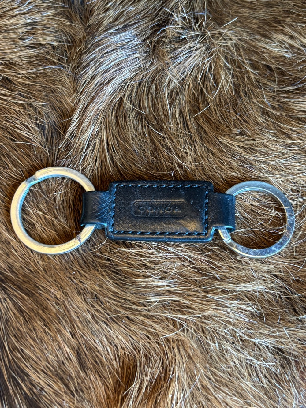 Rare Coach Vintage Black Valet Dual Keychain Fob